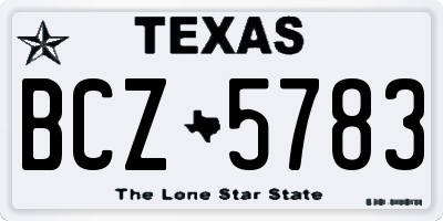 TX license plate BCZ5783