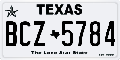 TX license plate BCZ5784