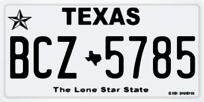 TX license plate BCZ5785