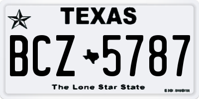 TX license plate BCZ5787