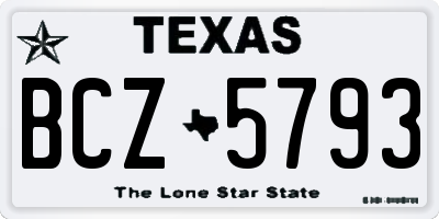 TX license plate BCZ5793