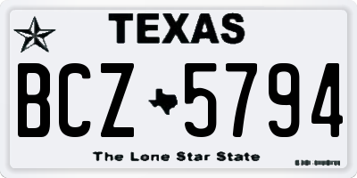 TX license plate BCZ5794