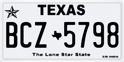 TX license plate BCZ5798