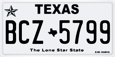 TX license plate BCZ5799