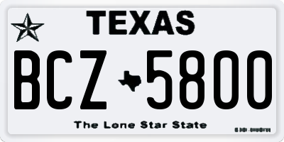TX license plate BCZ5800