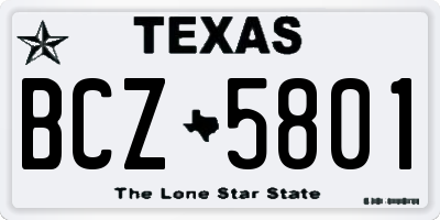 TX license plate BCZ5801