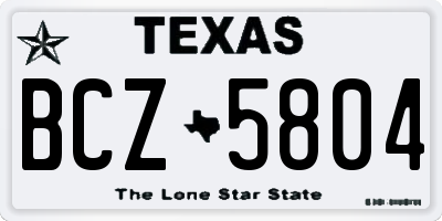 TX license plate BCZ5804