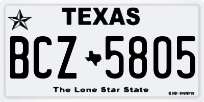 TX license plate BCZ5805