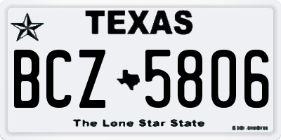 TX license plate BCZ5806