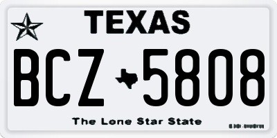 TX license plate BCZ5808
