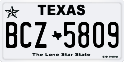 TX license plate BCZ5809