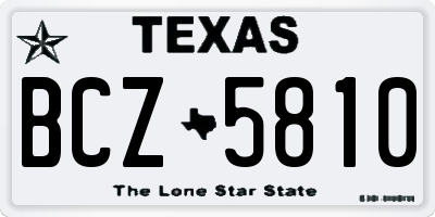 TX license plate BCZ5810