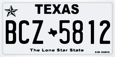 TX license plate BCZ5812
