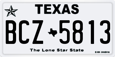 TX license plate BCZ5813