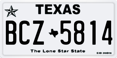 TX license plate BCZ5814