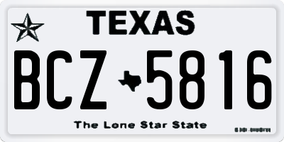 TX license plate BCZ5816