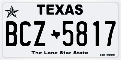 TX license plate BCZ5817