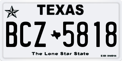 TX license plate BCZ5818