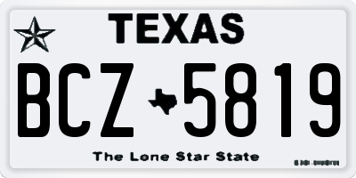 TX license plate BCZ5819