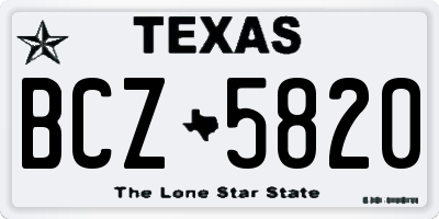 TX license plate BCZ5820