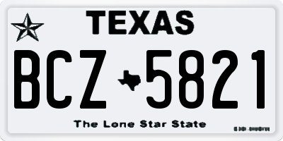 TX license plate BCZ5821
