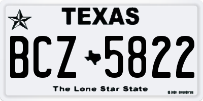 TX license plate BCZ5822