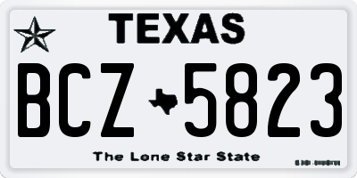 TX license plate BCZ5823