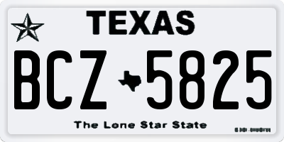 TX license plate BCZ5825