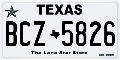 TX license plate BCZ5826