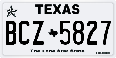 TX license plate BCZ5827