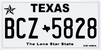 TX license plate BCZ5828