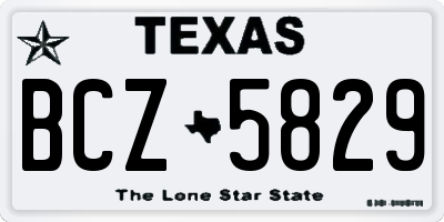 TX license plate BCZ5829