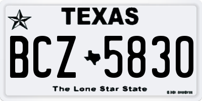 TX license plate BCZ5830