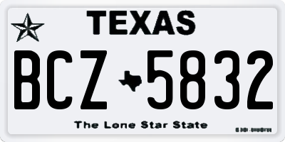 TX license plate BCZ5832