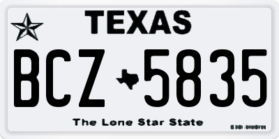 TX license plate BCZ5835