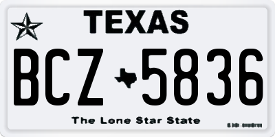 TX license plate BCZ5836