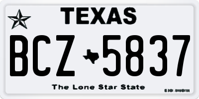 TX license plate BCZ5837
