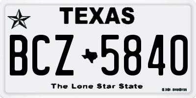 TX license plate BCZ5840