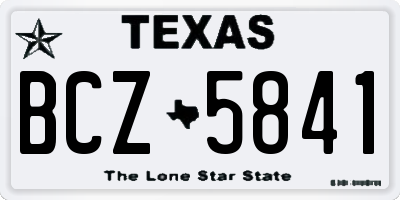 TX license plate BCZ5841