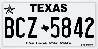 TX license plate BCZ5842