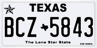 TX license plate BCZ5843