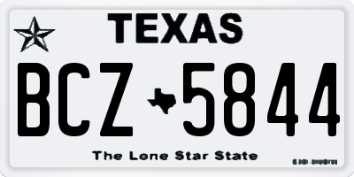 TX license plate BCZ5844