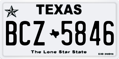 TX license plate BCZ5846