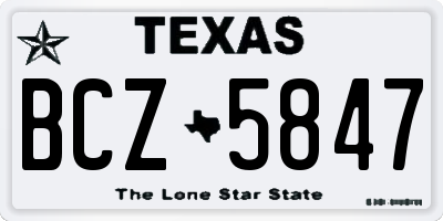 TX license plate BCZ5847