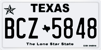 TX license plate BCZ5848