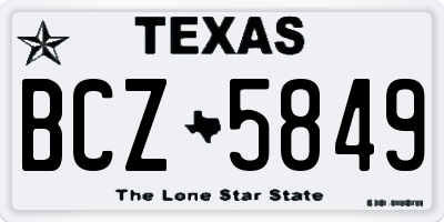 TX license plate BCZ5849