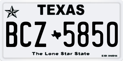 TX license plate BCZ5850