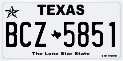 TX license plate BCZ5851
