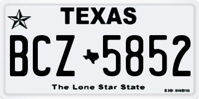 TX license plate BCZ5852