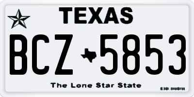 TX license plate BCZ5853